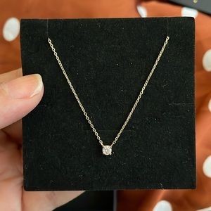 14k Gold Diamond Solitaire Necklace